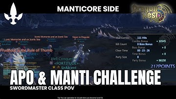 【Dragon Nest Classic】Apocalypse & Manticore Nest Challenge (Manticore Side): Swordmaster Class POV