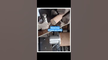 Lathe facing, turning & threading operation #lathe Shaft being faced, reduced and threaded