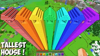 I found THE TALLEST HOUSE TNT vs LAVA vs GOLD vs EMERALDS vs DIAMOND vs WATER vs PORTAL in Minecraft