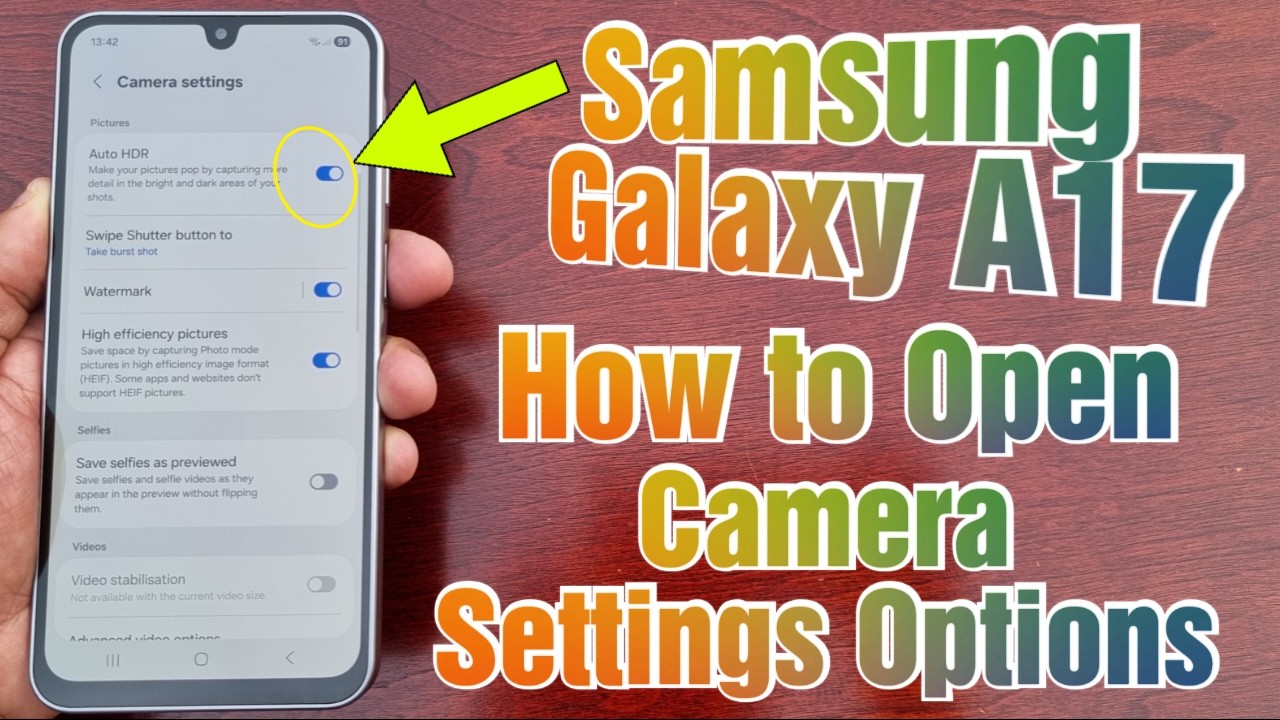 Samsung Galaxy A17 5G How to Open the Camera Settings - YouTube