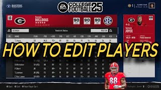 How to Edit Players in College Football 25 (Dynasty mode)