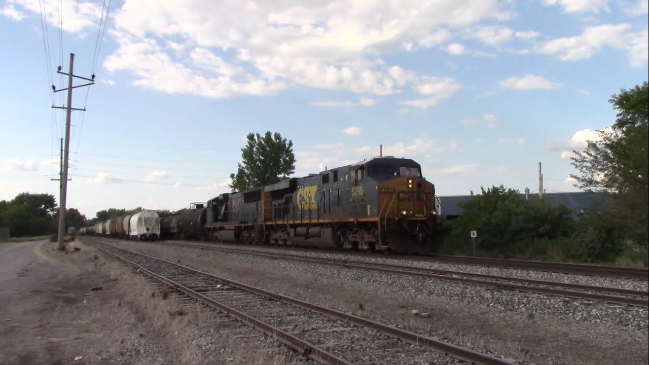 CSX M643 with CSX 5295 and CSX 4563 at the South End of Monon, Indiana
