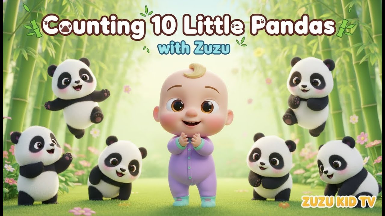 Counting 10 Little Pandas with Zuzu | Kids Nursery Rhyme, Toddler Counting & Playful Learning