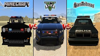 MINECRAFT POLICE CAR VS GTA 5 POLICE CAR VS GTA SAN ANDREAS POLICE CAR - WHICH IS BEST?