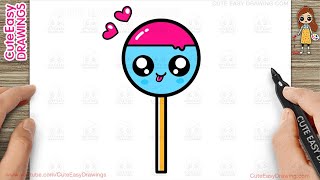 How to Draw a Cute Easy Lollipop for Kids Step by Step