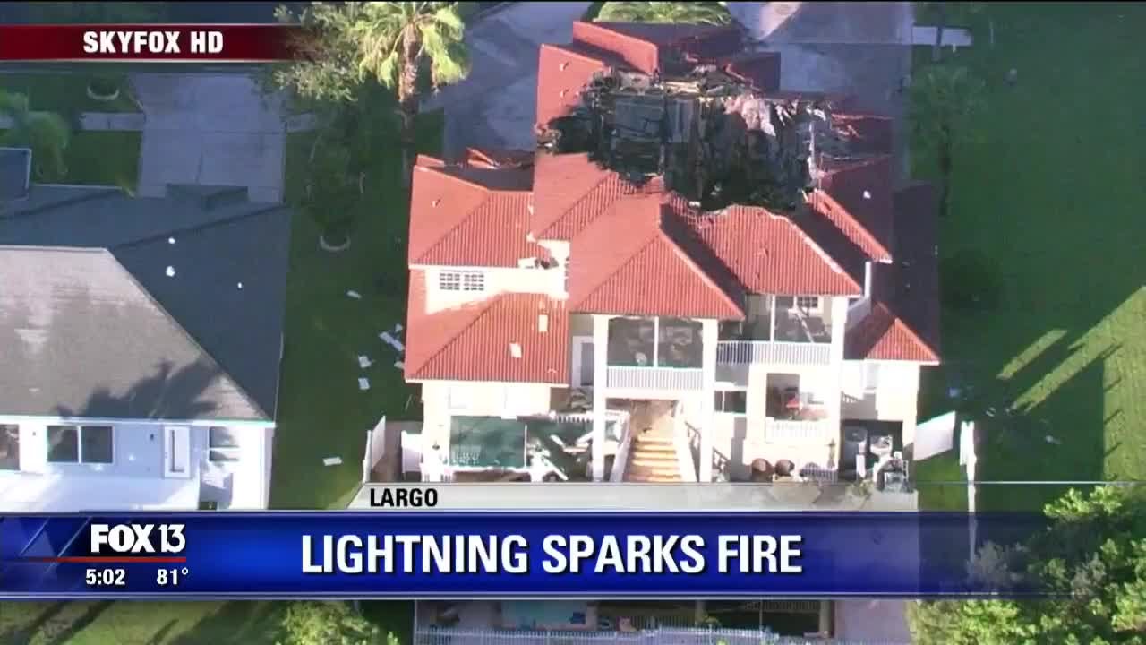 Lightning blamed for Largo house fire - YouTube