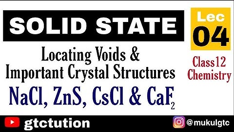 Solid State Lec 04 | Locating Voids & NaCl, ZnS,CsCl, Calcium fluorite Structure,Class 12 Chemistry