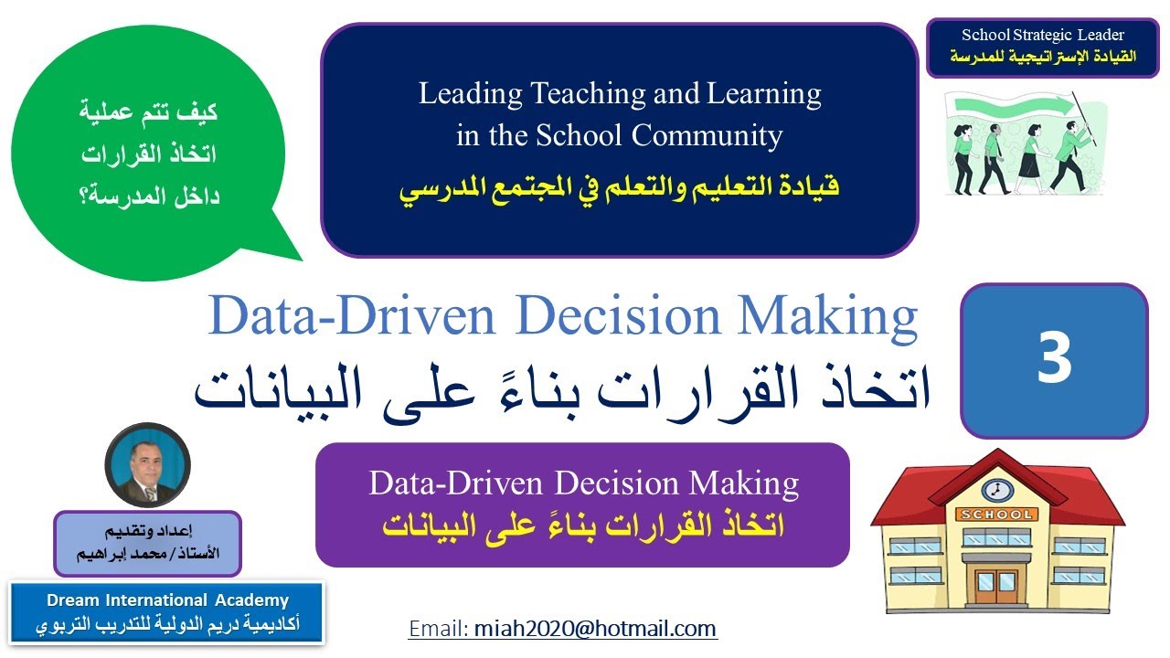 صناعة القرارات بناء على البيانات - الأستاذ / محمد ابراهيم - مستشار تعليمي وتربوي