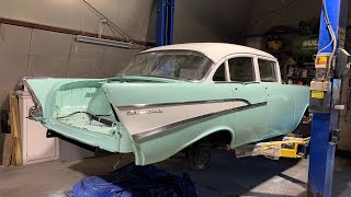 1957 Chevy 210 4 door Side Trim Restoration and Install How to Clean and Polish Stainless Bel Air