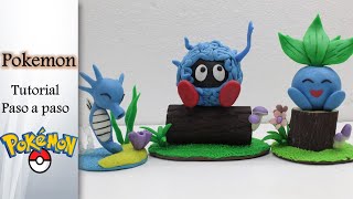 Como hacer pokemon en Porcelana fría / how to make pokemon in clay / oddish, tangela y horsea