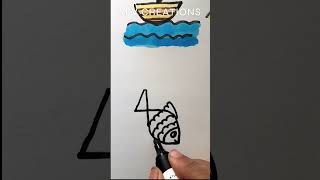 Drawing using the number 'FOUR'! #drawing #shorts #youtube