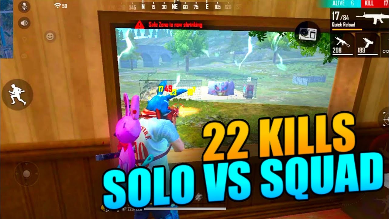 TOTAL 22 KILL IN SOLO VERSUS SQUAD MATCH GAMEPLAY - GARENA FREE FIRE ...