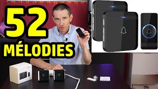 Avantek Sonnette Sans Fil Étanche 52 Mélodies Et 2 Récepteurs