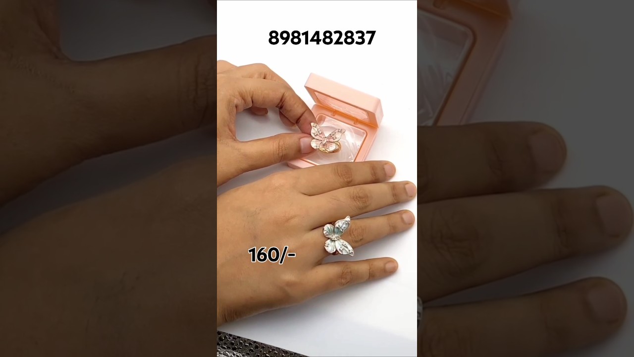 Anti tarnished butterfly finger ring 💍