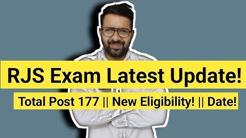 RJS Exam Latest Update!  || New Eligibility! || Date!