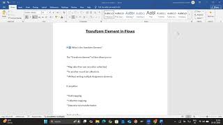 Topic47 Transform Element in Flows