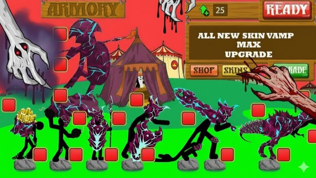 Update All New Skin Vamp Max Upgrade x9999999999 Power No Mod - MOD STICK WAR LEGACY