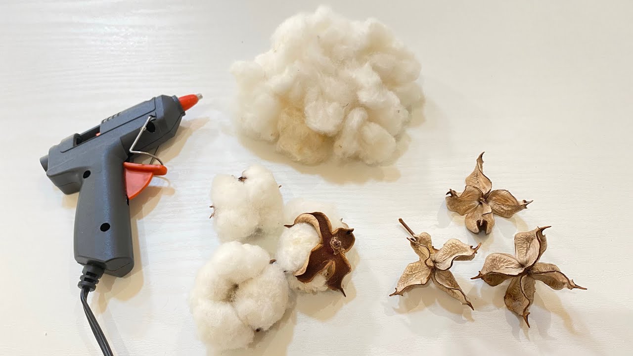 Diy コットンボールのドライフラワー作り 100均のグルーガンを使って Youtube Diy コットンボールのドライフラワー作り 100均のグルーガンを使って Youtube