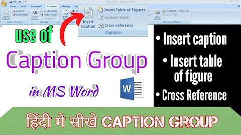 How to use insert caption in MS Word/-