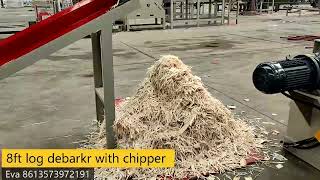 Newest 8ft log debarker with chipper plywood making machine veneer peeling machine