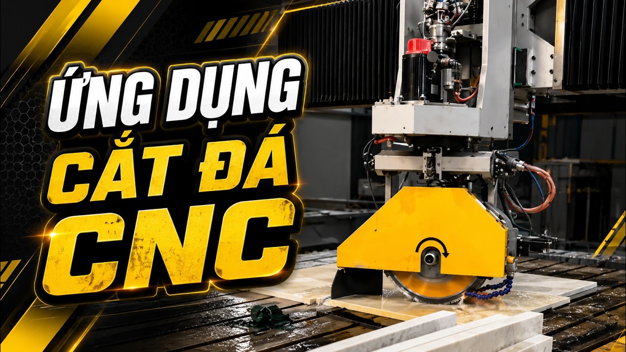 Stone Cutting CNC Machine in action