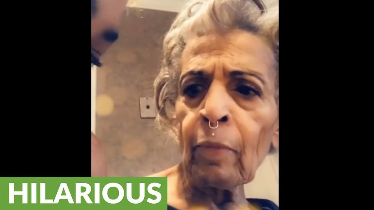 Grandma freaks out over funny camera filter