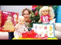 Bebek videoları. Oyuncak bebekler için yılbaşı hediyeleri alalım. Kız oyunları.