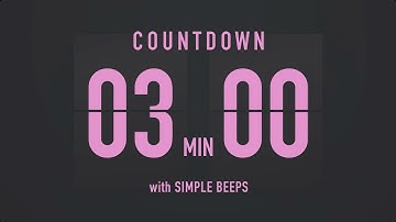 3 Minute Countdown Timer ⏳ Flip Clock with Simple Beeps 💕🖤