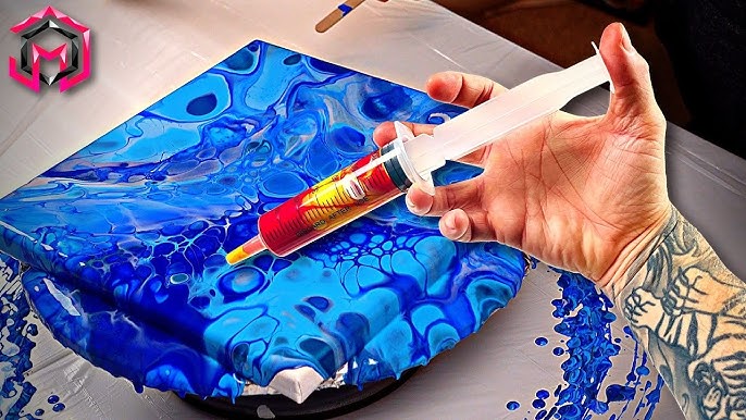 Only Water and Silicone oil - Acrylic pouring - Fluid painting