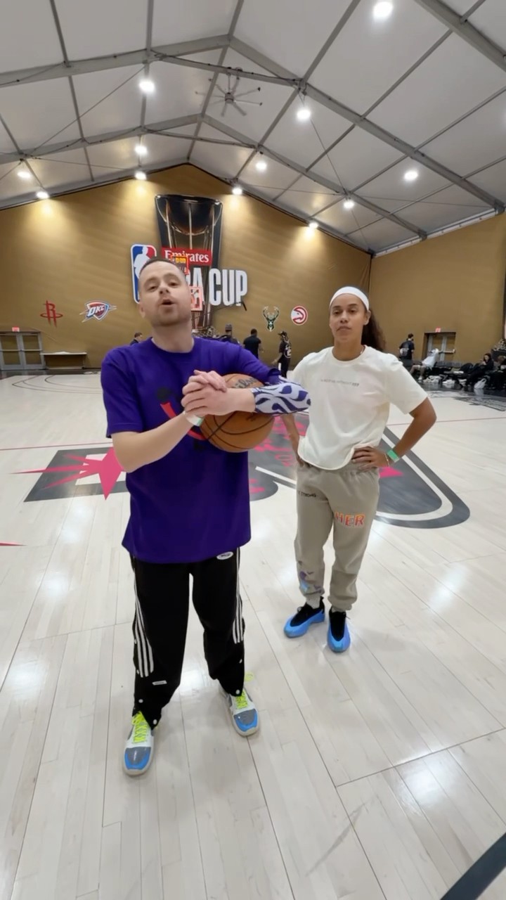 The Professor and Bree Green show off the handles at NBA Creator Cup practice ?|#Shorts