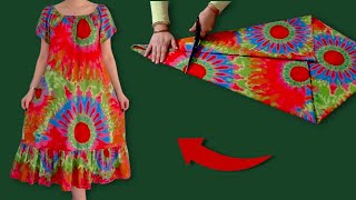 Conceals the belly and accentuates the waist! A simple way to create the perfect dress