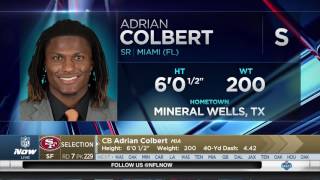 Famous 49ers select Adrian Colbert No. 229 in the 2017 NFL Draft | Apr 29, 2017 Profile