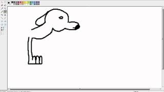 Drawing a dog on ms paint
