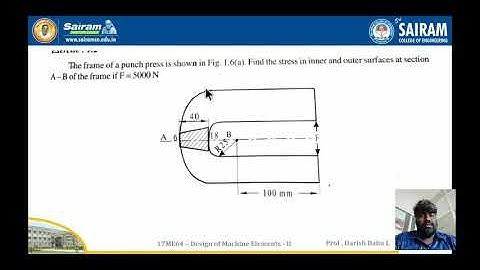 Lecture Video_17ME64_Module 1_ problems on curved beams_ Harish Babu L
