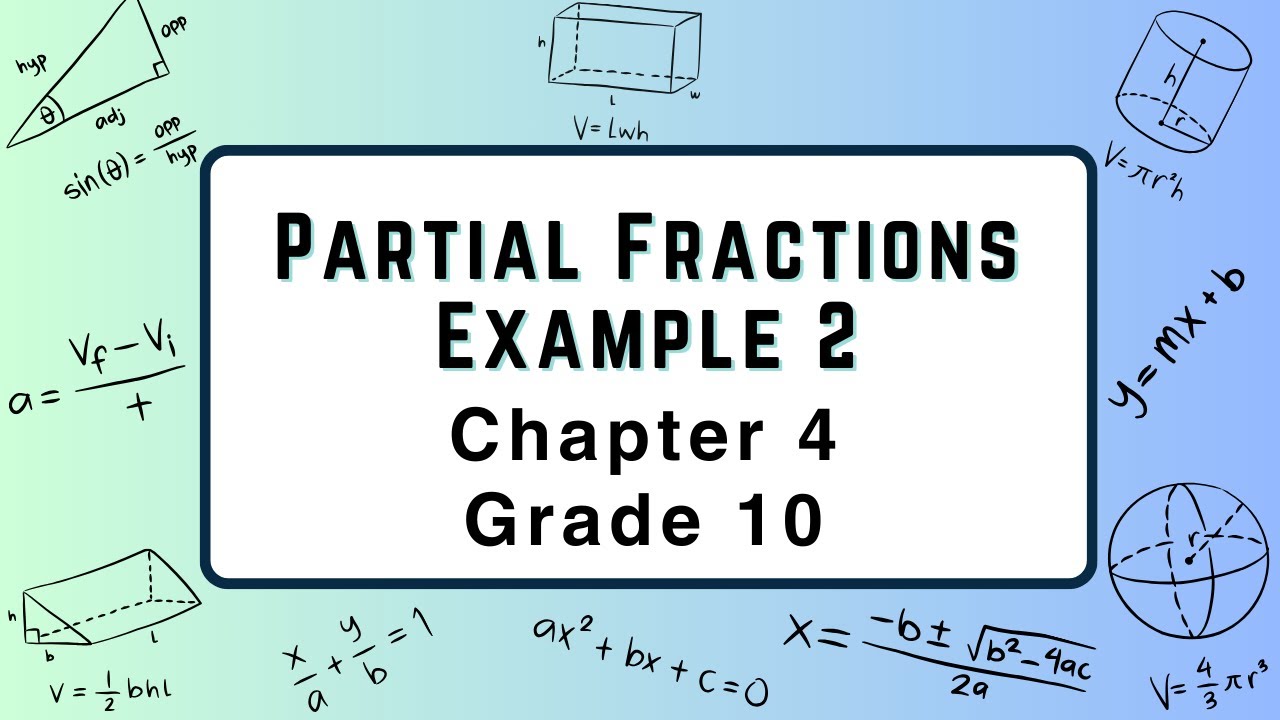 CLASS 10 | MATHEMATICS | CHAPTER 4 | Example 2 | Resolve into partial ...