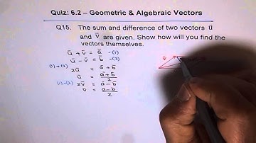 Vector Sum Difference with Algebraic and Geometric Solution