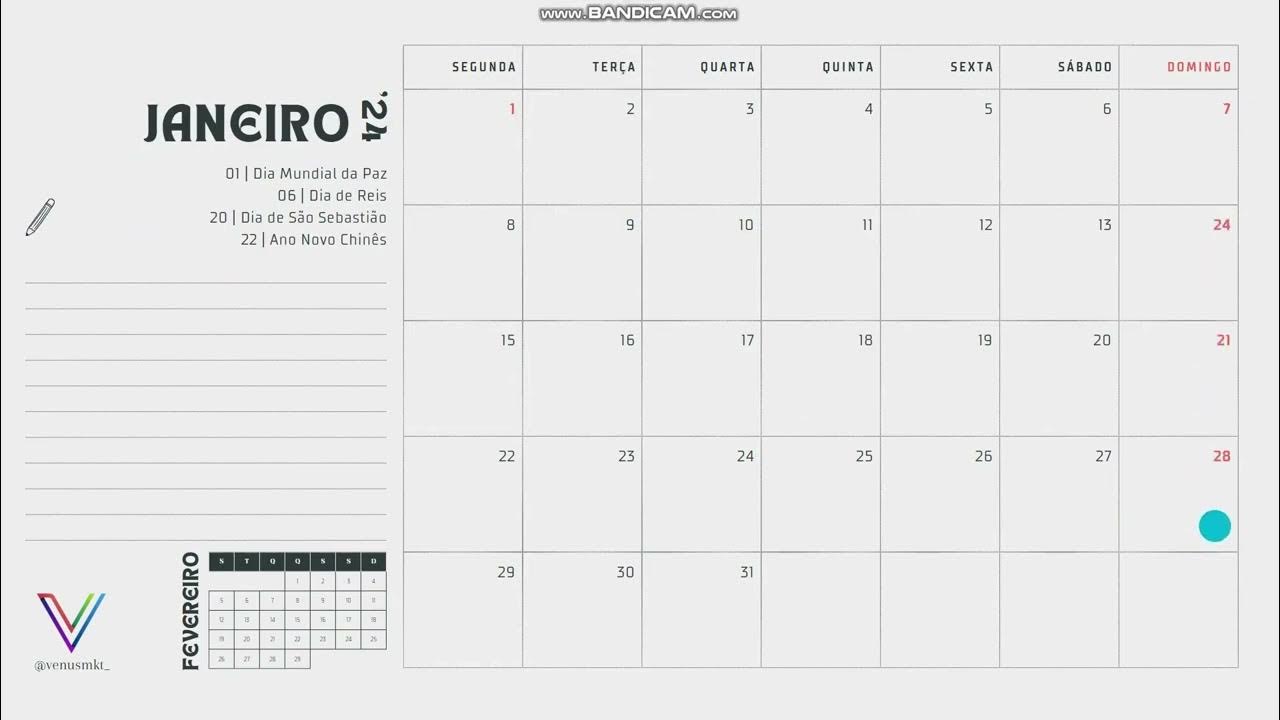 Calendário Completo 2024 - YouTube