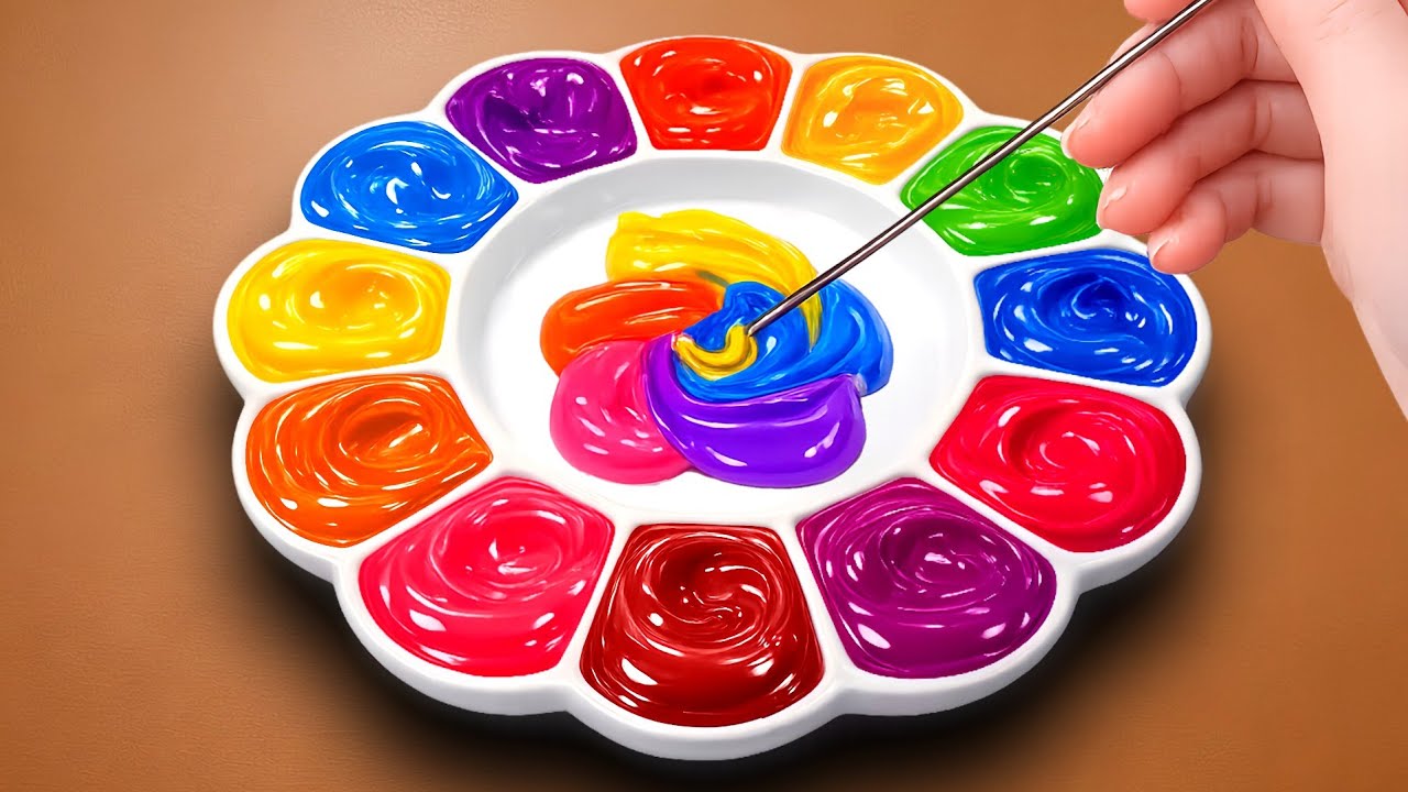 Only 5 Primary Colors = Unlimited Rainbow Colors! So Satisfying