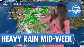 Heavy rain expected mid-week across Colorado; light rain overnight in Denver metro