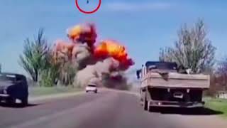 Russian tank blown up in huge explosion after Ukrainian missile strike.