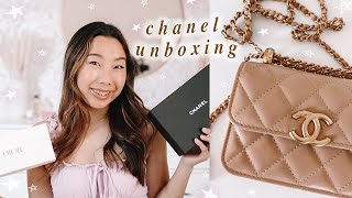 Chanel flap coin purse with chain +dior unboxing! cutest mini