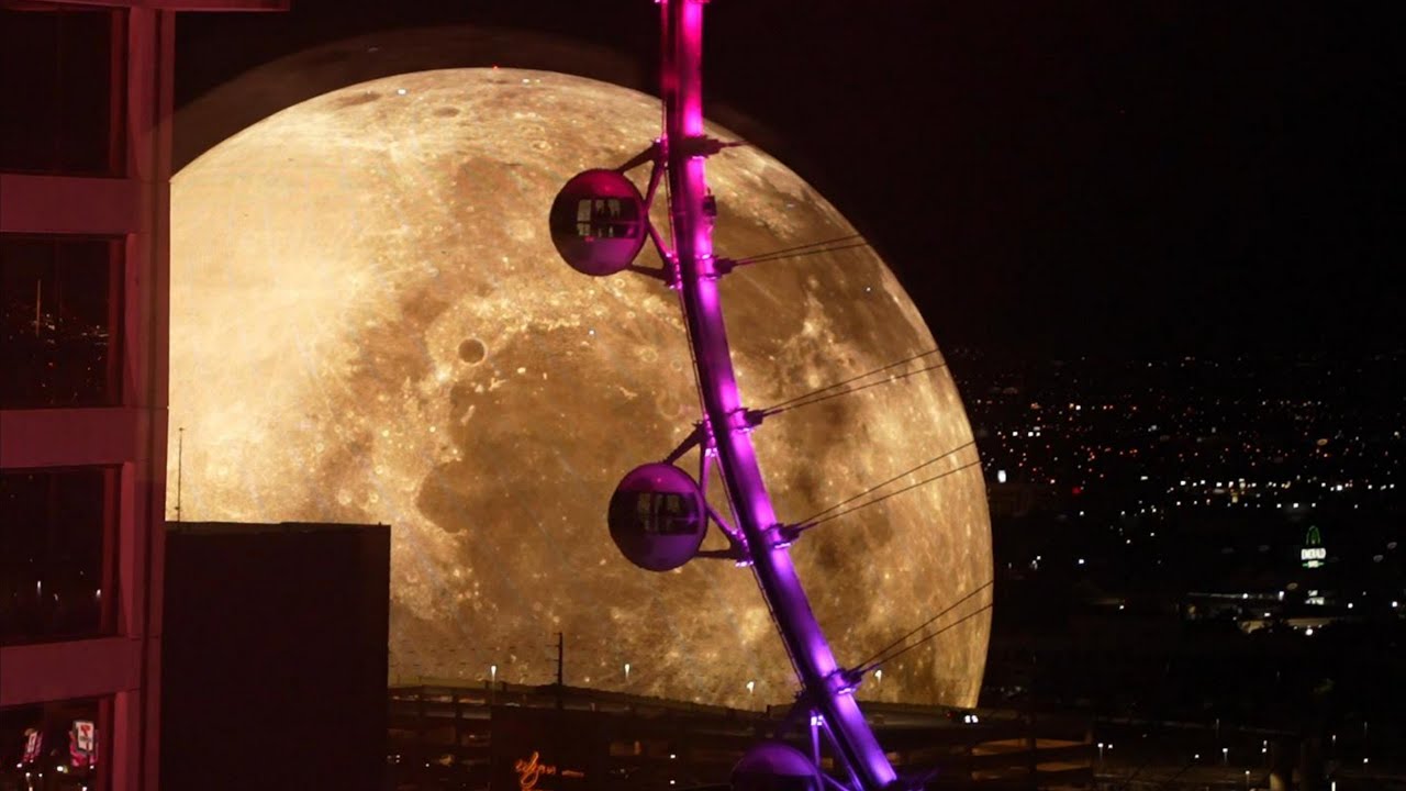 The MSG Sphere as the Moon & Linq High Roller in LAS