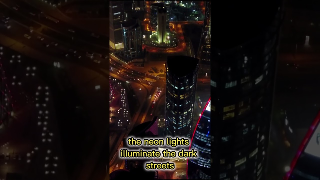Qatar Night Top View | City Life | Night Lights