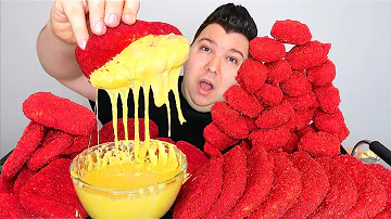 THE BEST CHEETOS CHEESE SAUCE WITH HOT CHEETOS HASH BROWNS & HOT CHEETOS NUGGETS • Mukbang & Recipe