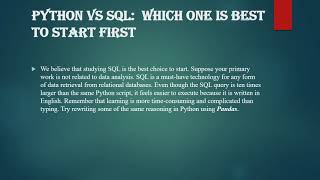 Python Vs SQL: Points You Need to Know About Python and SQL