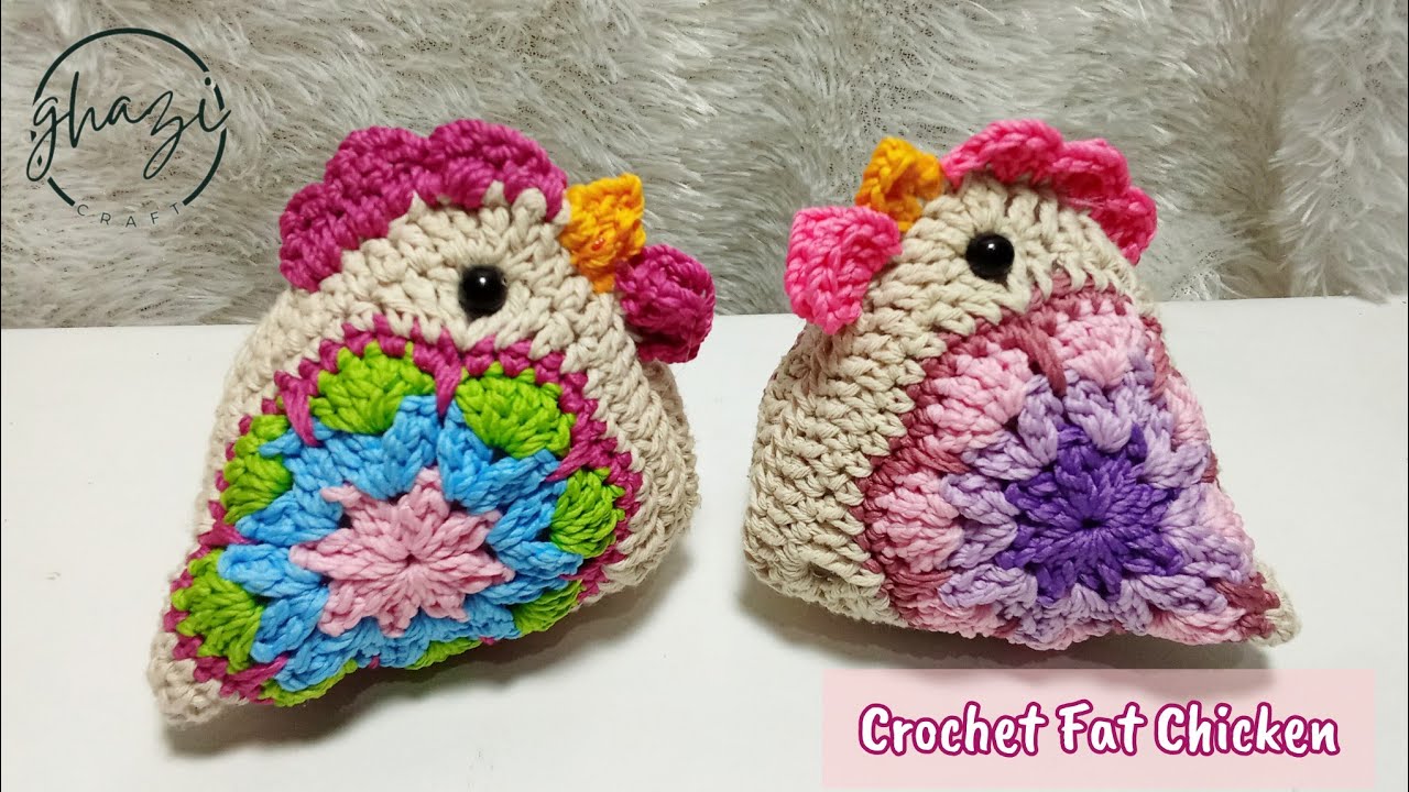 How to crochet chicken using two granny square | Crochet chicken free pattern