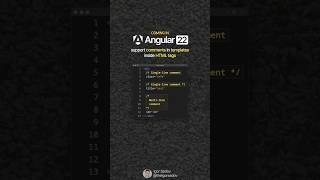 Coming in Angular 22: Comments in Templates! #angular22 #angular