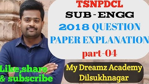 TSNPDCL SUB-ENGG QUESTION PAPER EXPLANATION PART-4