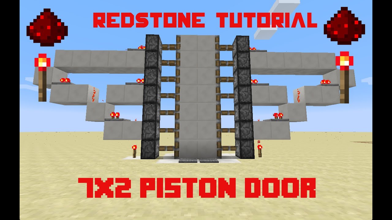 Minecraft | Redstone Tutorial 1.8 | Compact 7x2 Piston Door - YouTube