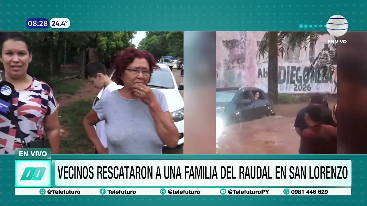 Vecinos rescataron a una familia del raudal en San Lorenzo